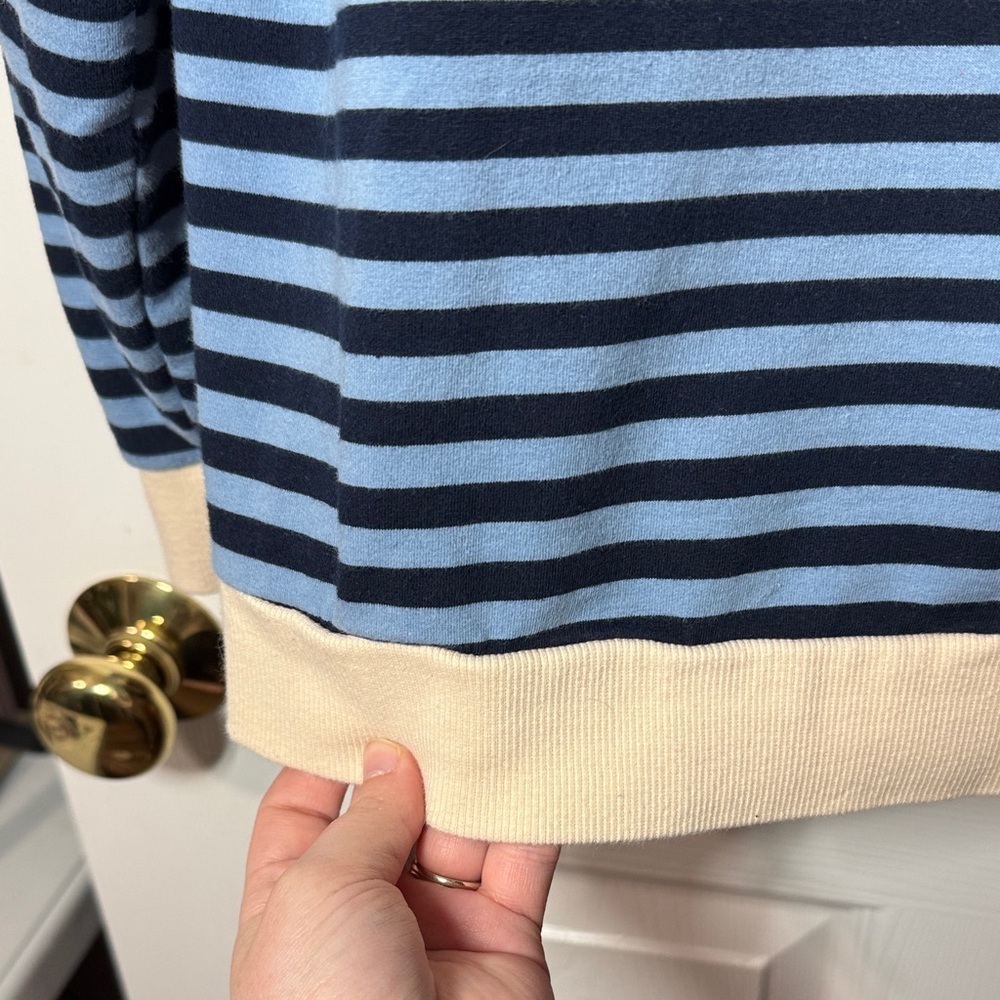 Women’s Striped Blue Quarter Zip - Picture 9 of 10